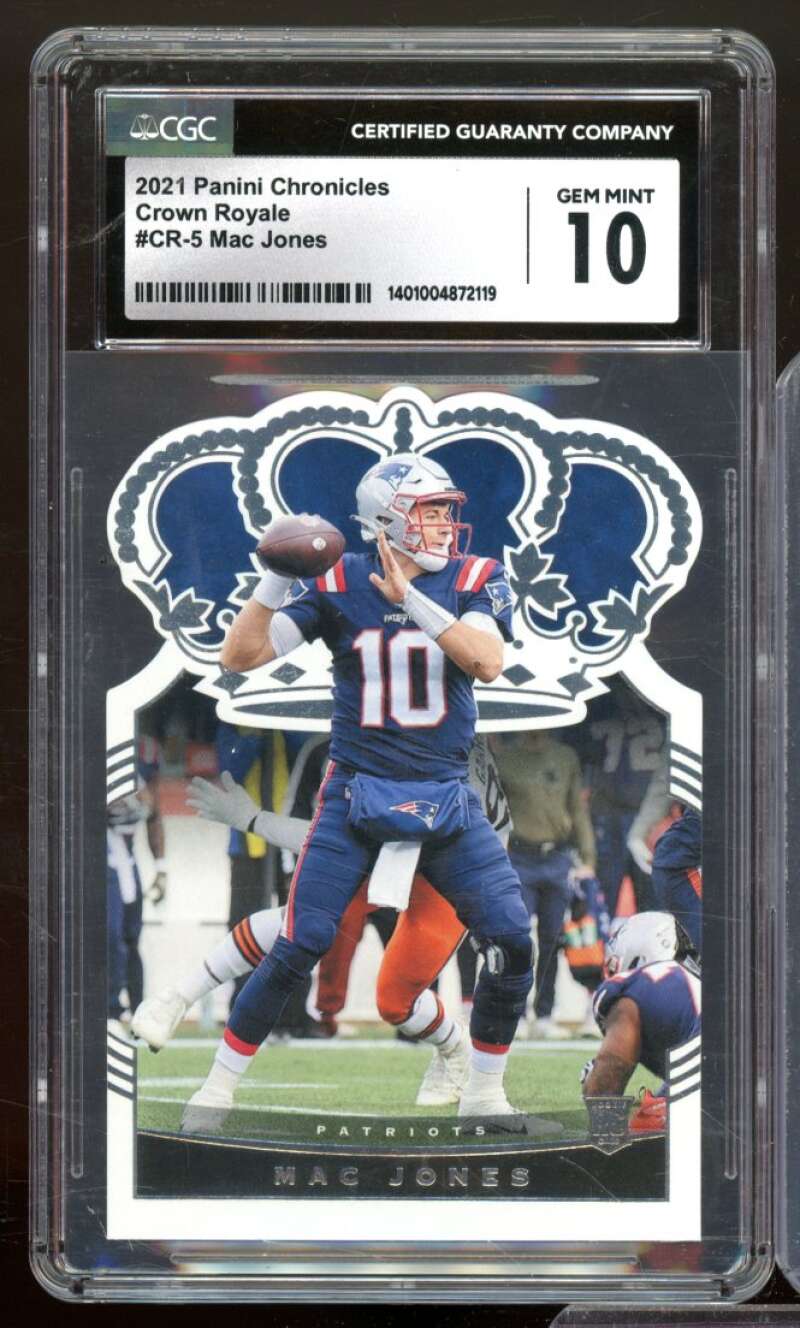 Mac Jones Rookie Card 2021 Panini Chronicles Crown Royale #CR-5 CGC 10 Image 1