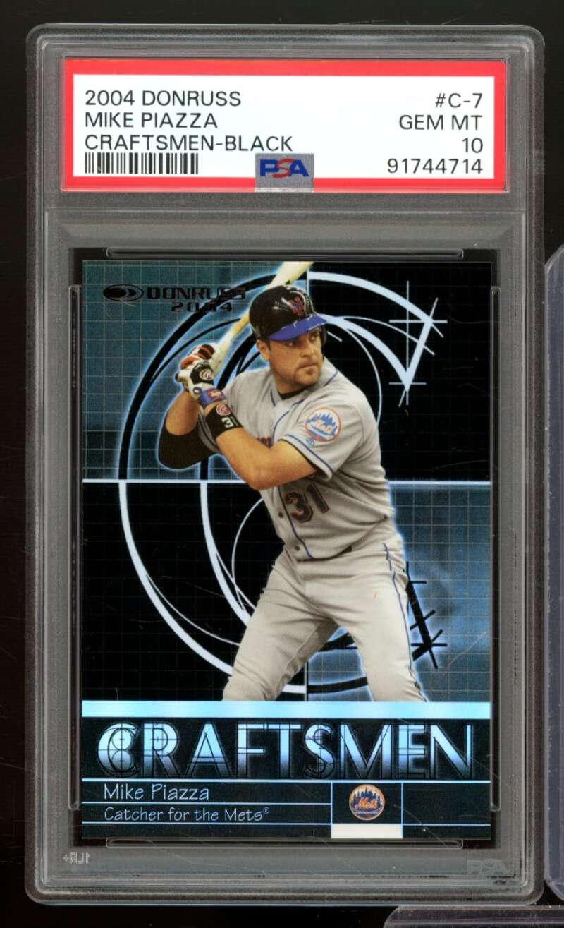 Mike Piazza Card 2004 Donruss Craftsment-Black (pop 2) #C-7 PSA 10 Image 1