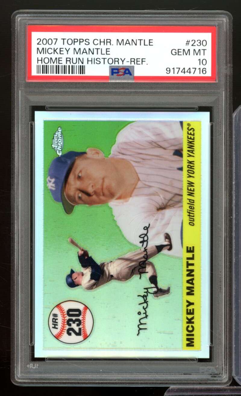 Mickey Mantle 2007 Topps Chrome Home Run History Refractors (pop 4) #230 PSA 10 Image 1