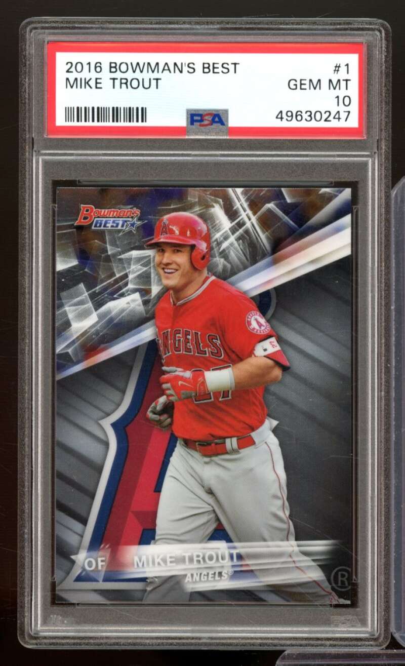 Mike Trout Card 2016 Bowman's Best #1 PSA 10 Image 1