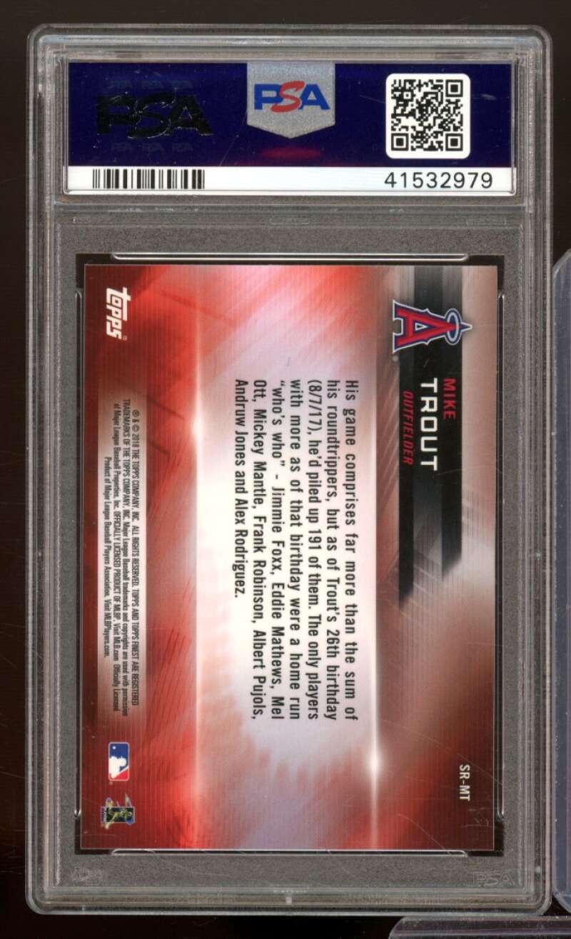 Mike Trout Card 2018 Finest Sitting Red #SR-MT PSA 10 Image 2