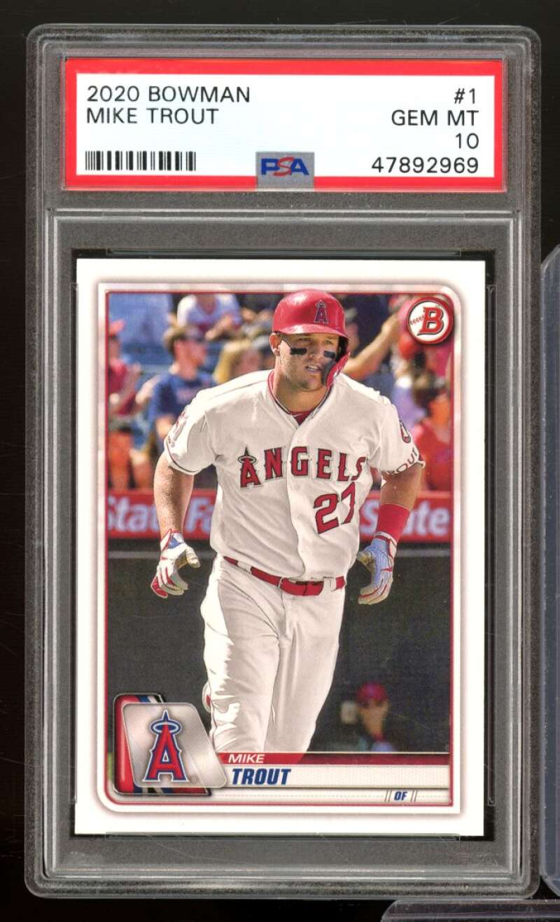 Mike Trout Card 2020 Bowman #1 PSA 10 Image 1