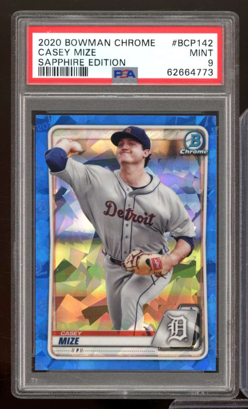 Casey Mize Rookie Card 2020 Bowman Chrome Sapphire Edition #BCP142 PSA 9 Image 1