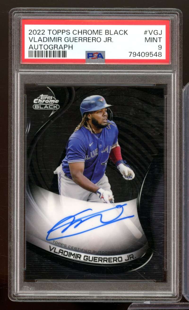 Vladimir Guerrero Jr. Card 2022 Topps Chrome Black Autograph (pop 1) #VGJ PSA 9 Image 1