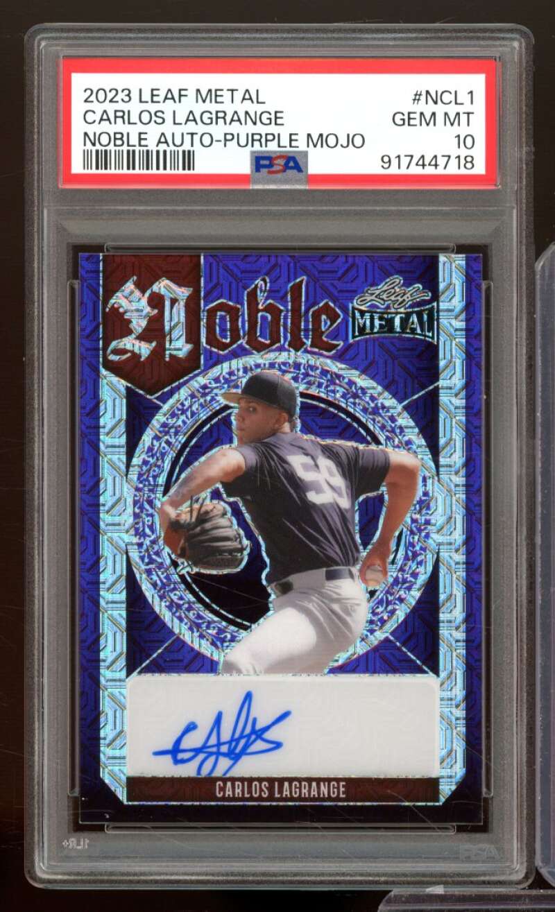 Carlos Lagrange 2023 Leaf Metal Noble Autograph Purple Mojo (5/5) #NCL PSA 10 Image 1