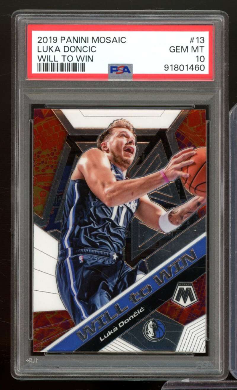 Luka Doncic Card 2019-20 Panini Mosaic Will To win #13 PSA 10 Image 1