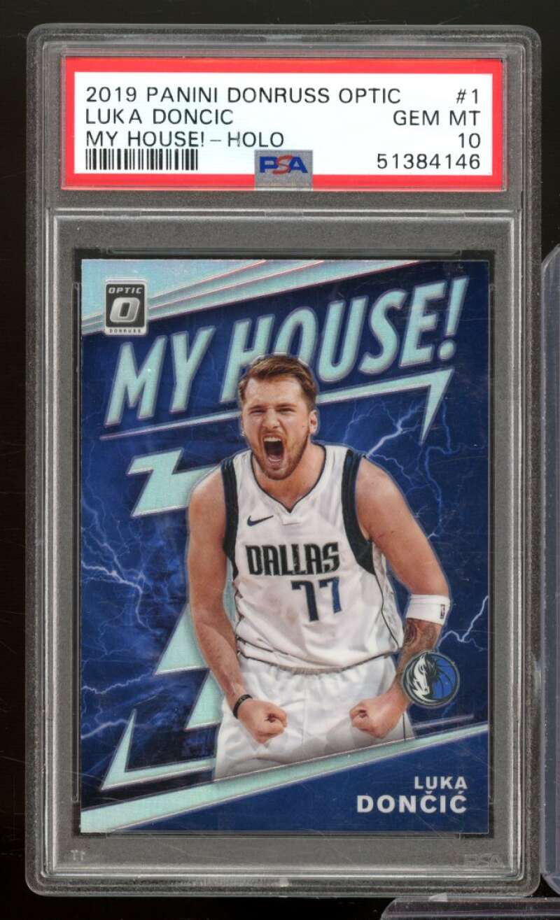 Luka Doncic Card 2019-20 Panini Donruss Optic My House Holo #1 PSA 10 Image 1