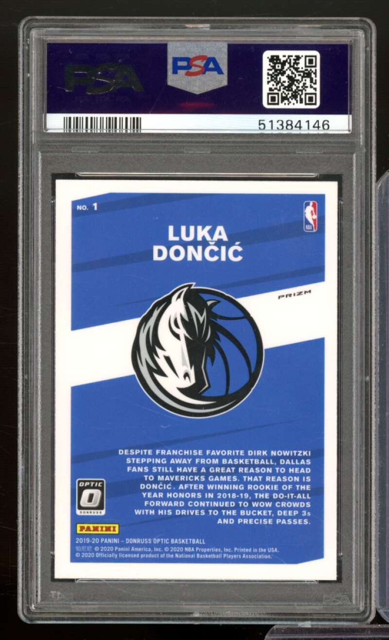 Luka Doncic Card 2019-20 Panini Donruss Optic My House Holo #1 PSA 10 Image 2