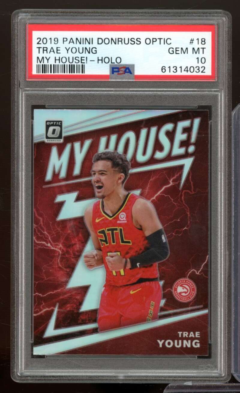 Trae Young Card 2019-20 Panini Donruss Optic My House Holo #18 PSA 10 Image 1