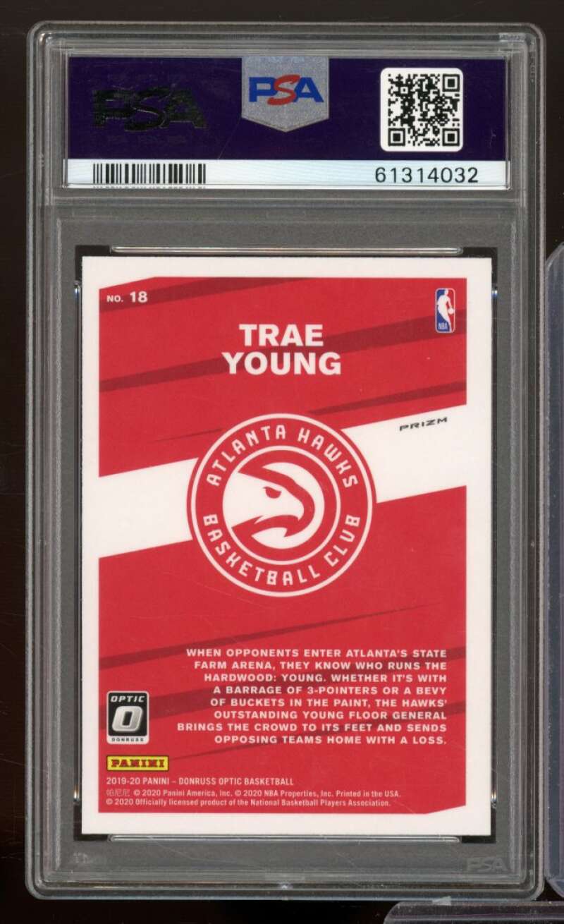 Trae Young Card 2019-20 Panini Donruss Optic My House Holo #18 PSA 10 Image 2