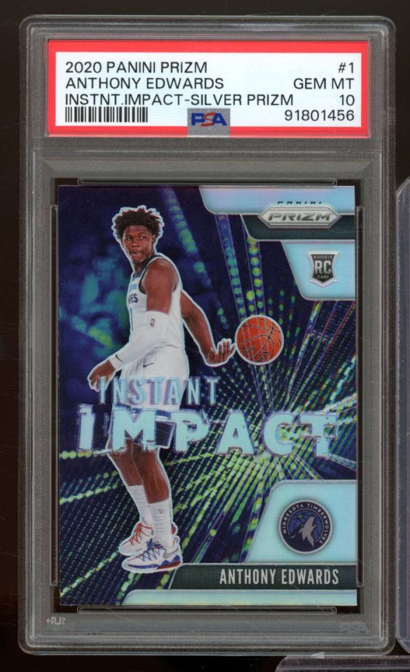 Anthony Edwards Rookie Card 2020-21 Panini Prizm Impact Silver Prizm #1 PSA 10 Image 1