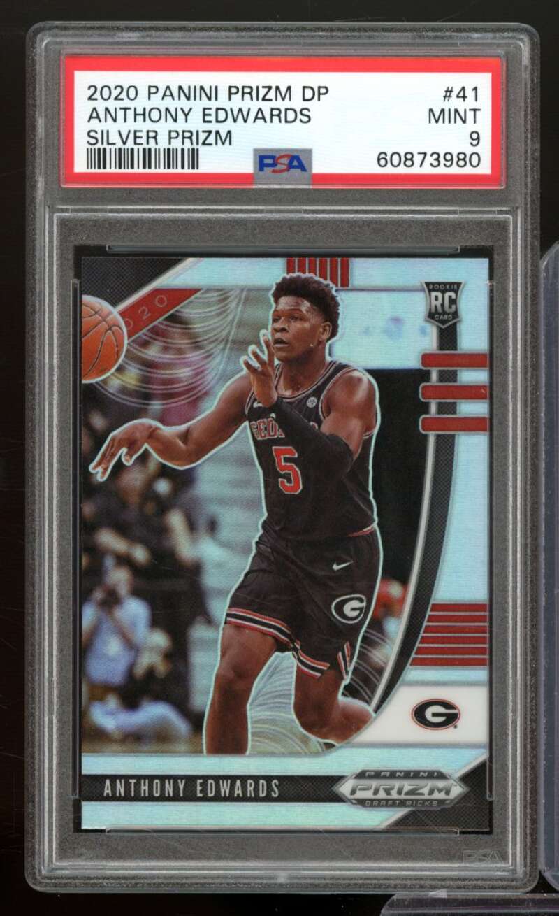 Anthony Edwards Rookie Card 2020-21 Panini Prizm DP Silver Prizm #41 PSA 9 Image 1