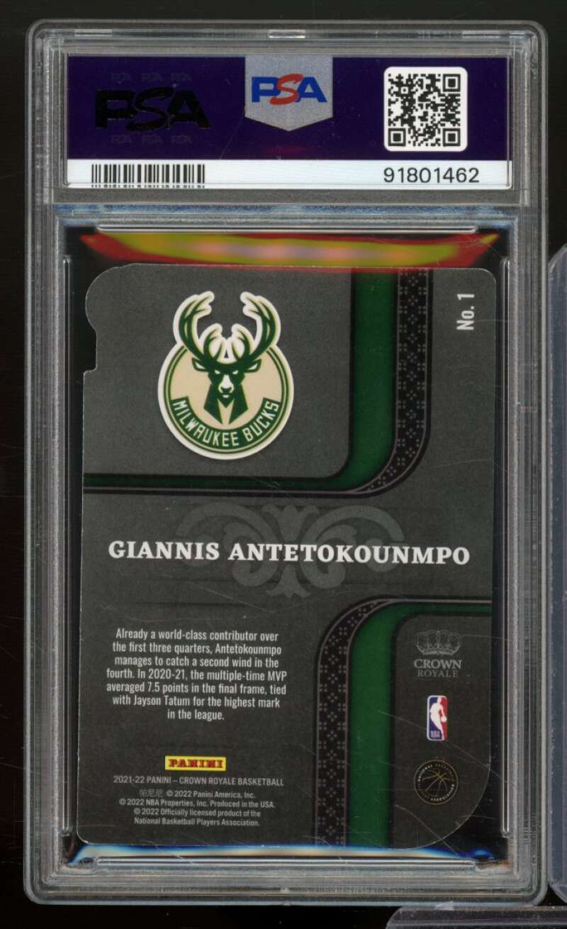 Giannis Antetokounmpo 2021-22 Crown Royale PivotalAsia Gold (Ser #4/10) #1 PSA 8 Image 2