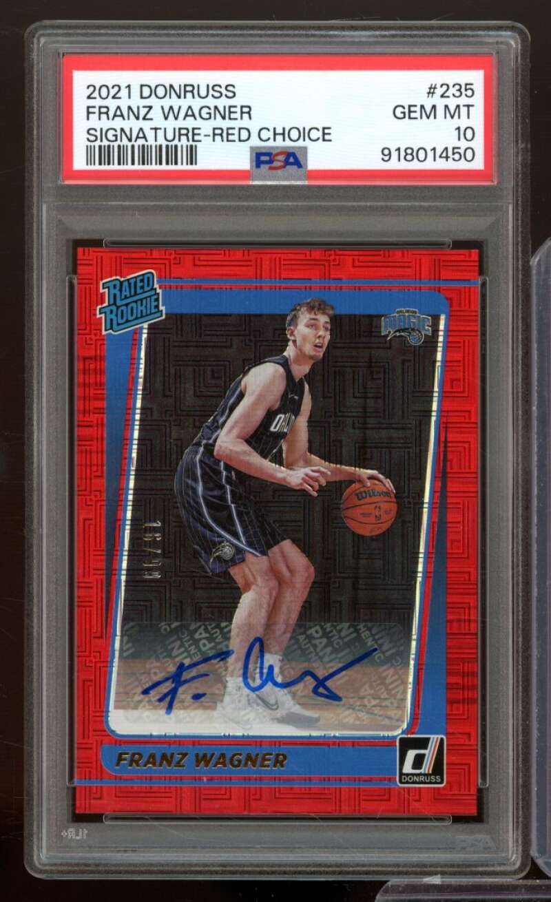 Franz Wagner Card 2021-22 Donruss Signature Red Choice #235 PSA 10 Image 1