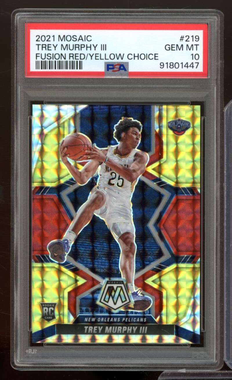 Trey Murphy Rookie 2021-22 Mosaic Fusion Red/Yellow Choice (pop 4) #219 PSA 10 Image 1