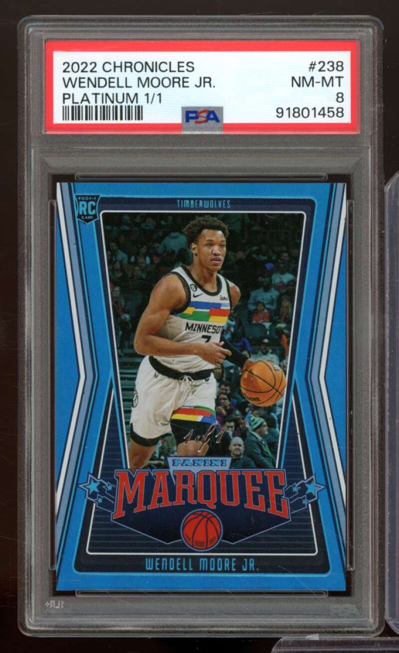 Wendell Moore Jr. Rookie Card 2022-23 Chronicles Platinum (1/1) #238 PSA 8 Image 1