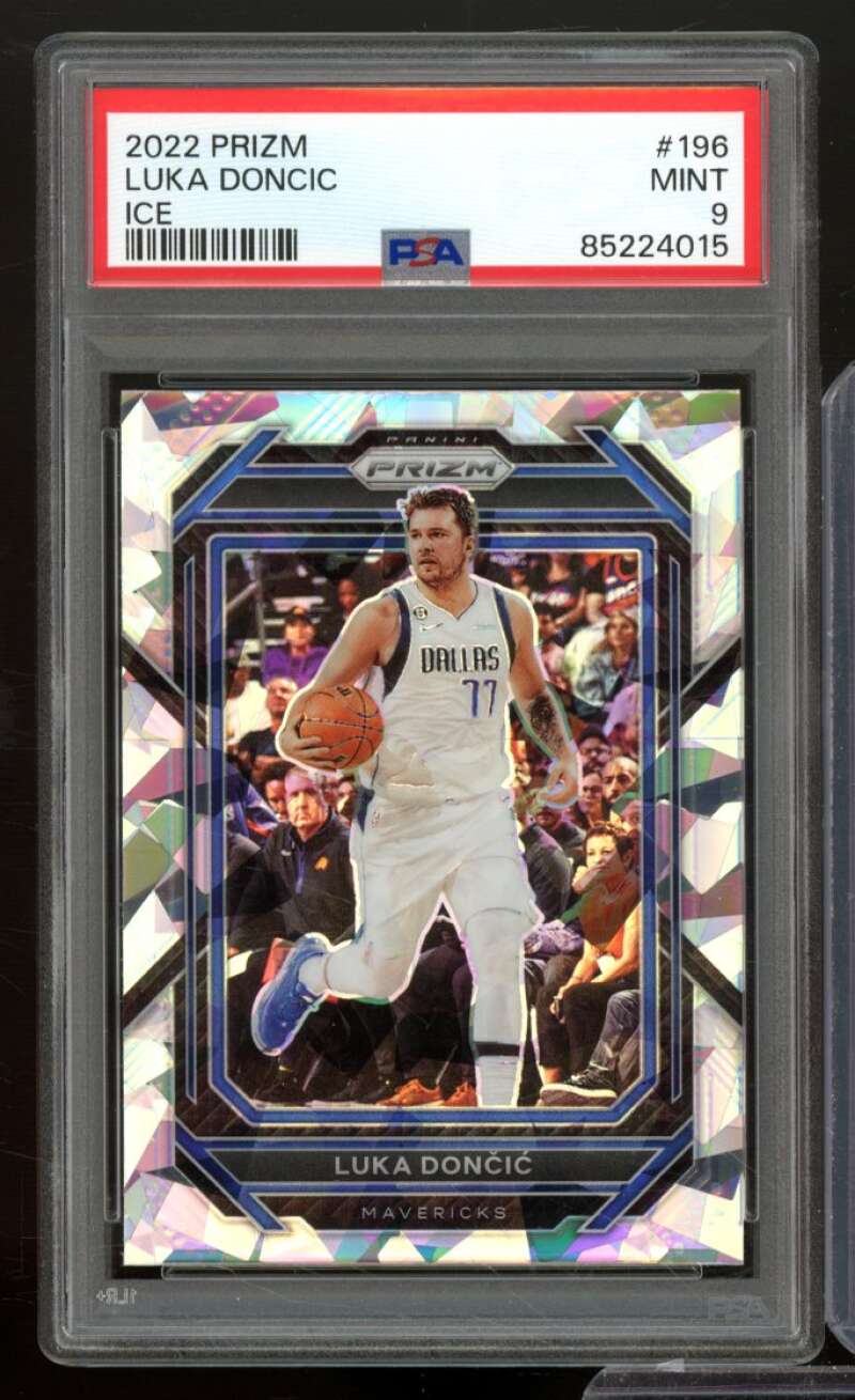 Luka Doncic Card 2022-23 Prizm Ice #196 PSA 9 Image 1