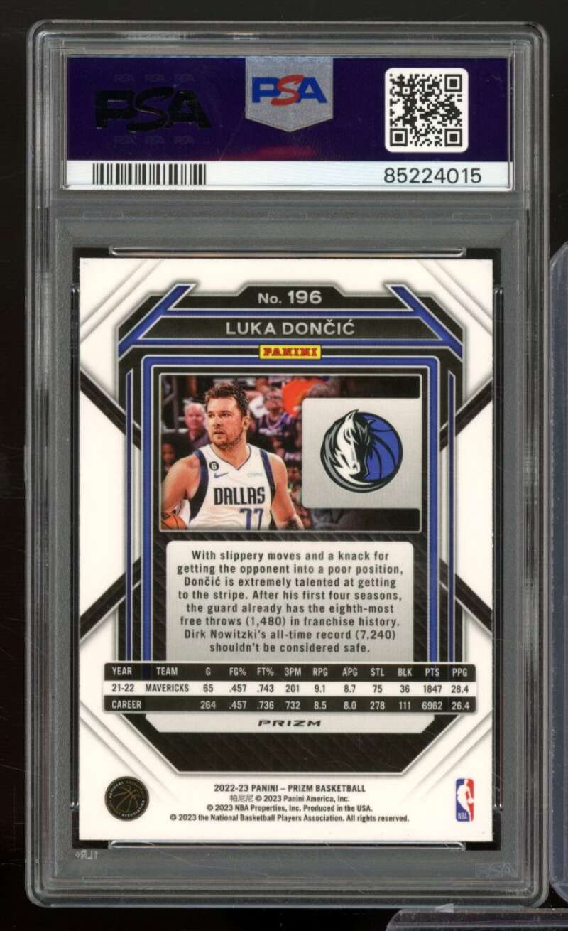 Luka Doncic Card 2022-23 Prizm Ice #196 PSA 9 Image 2