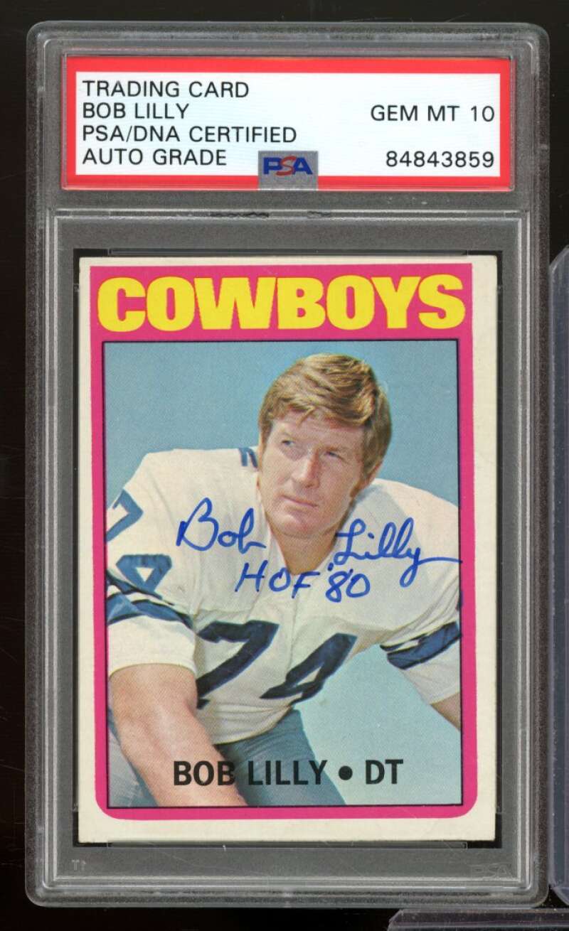 Bob Lilly Card 1972 Topps #145 PSA/DNA 10 Certified Auto Image 1