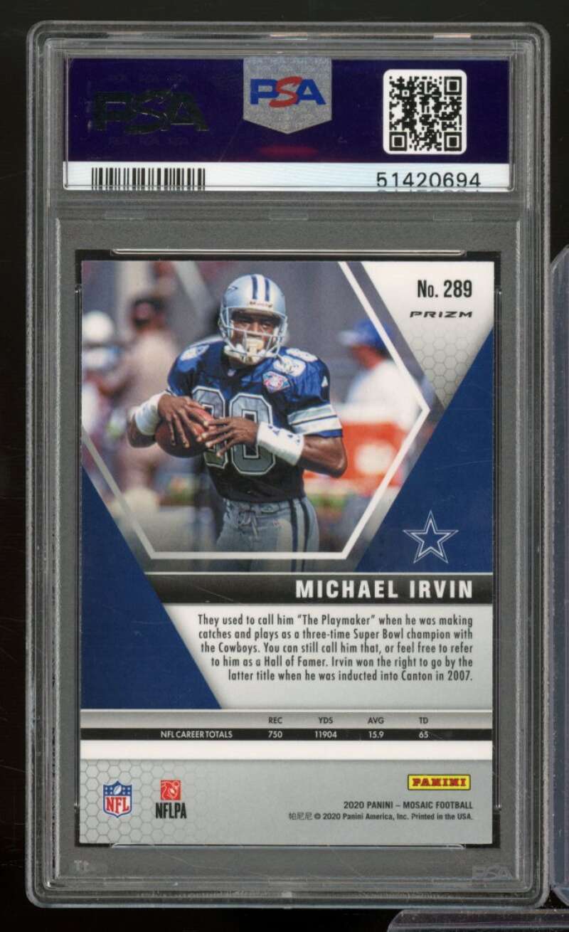 Michael Irvin Card 2020 Panini Mosaic Mosaic #289 PSA 10 Image 2