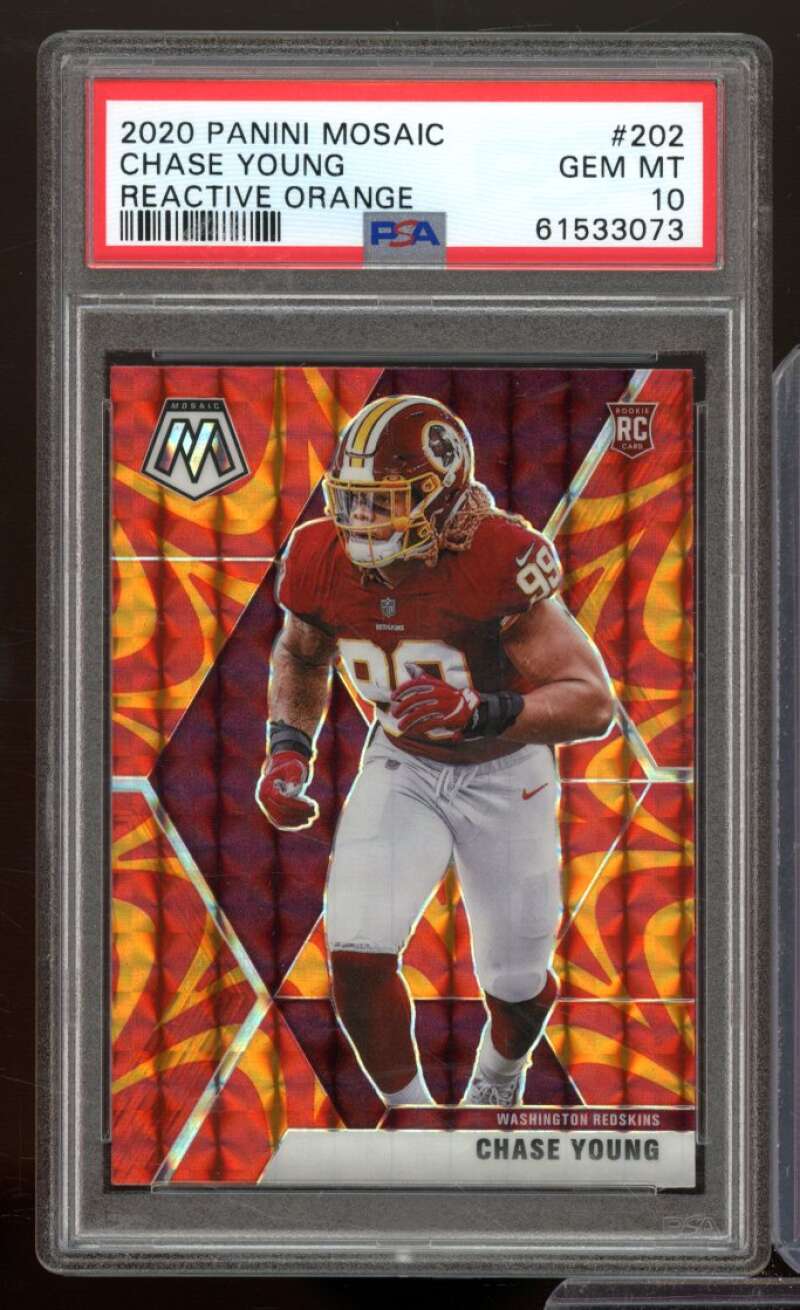 Chase Young Rookie Card 2020 Panini Mosaic Reactive Orange #202 PSA 10 Image 1