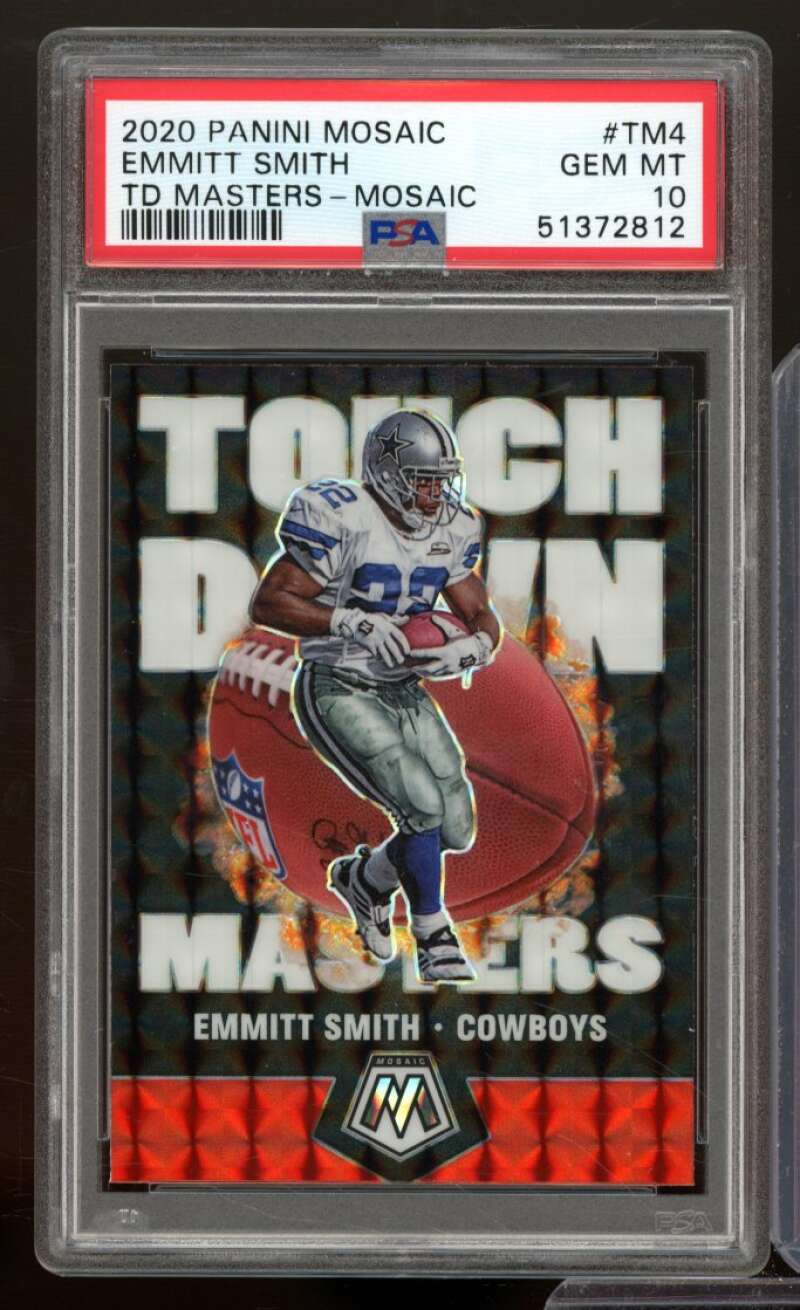 Emmitt Smith Card 2020 Panini Mosaic TD Masters Mosaic #TM4 PSA 10 Image 1