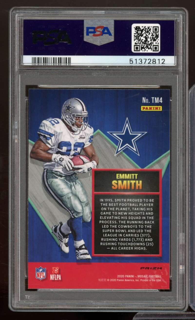 Emmitt Smith Card 2020 Panini Mosaic TD Masters Mosaic #TM4 PSA 10 Image 2