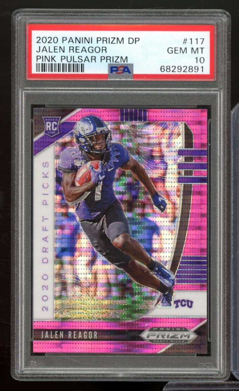 Jalen Reagor Rookie Card 2020 Panini Prizm DP Pink Pulsar Prizm #117 PSA 10 Image 1