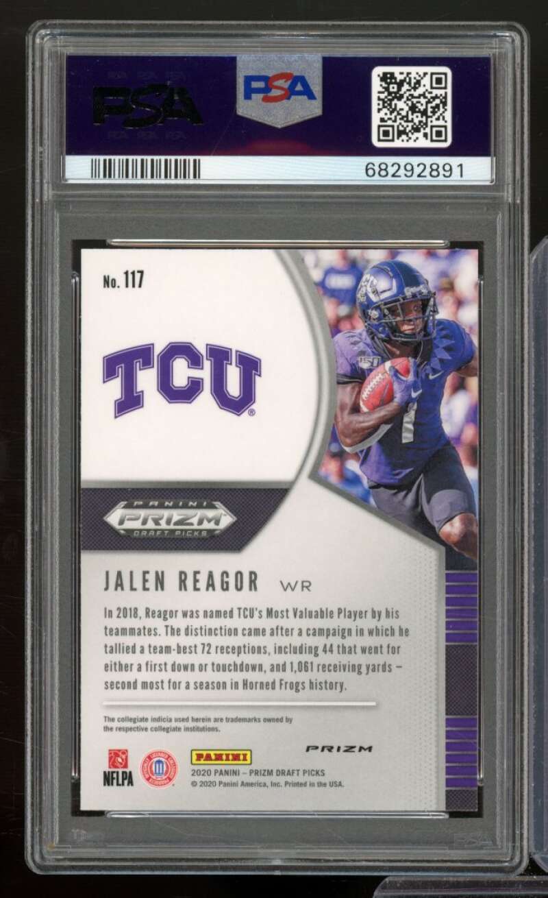 Jalen Reagor Rookie Card 2020 Panini Prizm DP Pink Pulsar Prizm #117 PSA 10 Image 2