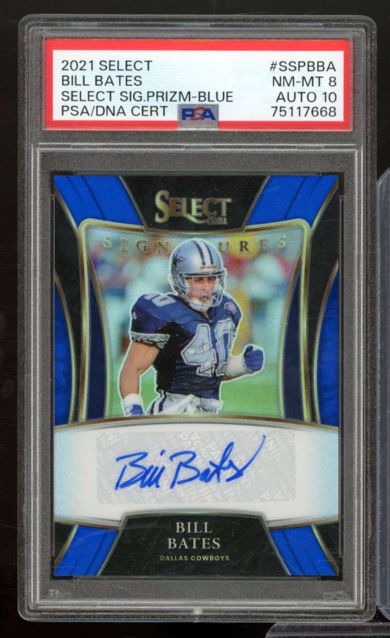 Bill Bates Card 2021 Select Select Signature Prizm Blue #SSPBBA PSA/DNA 10 Image 1