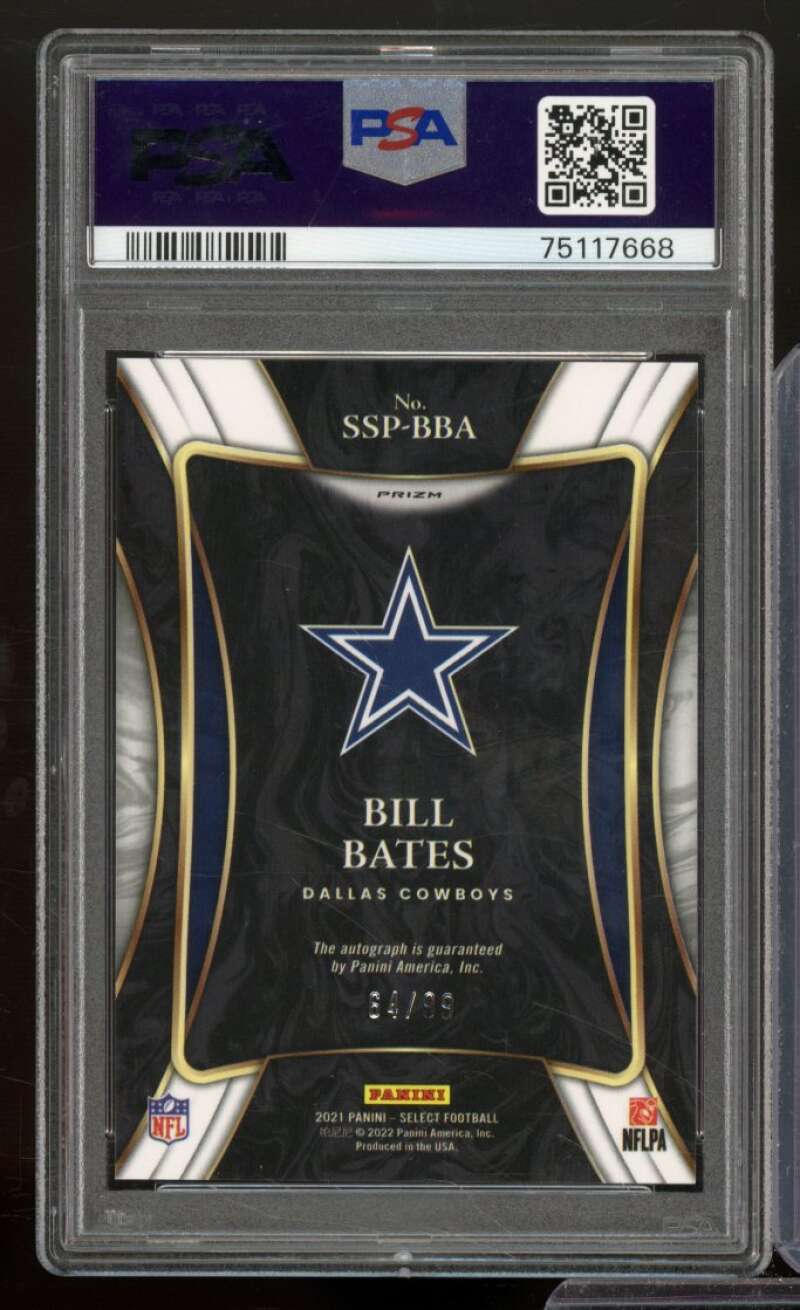 Bill Bates Card 2021 Select Select Signature Prizm Blue #SSPBBA PSA/DNA 10 Image 2