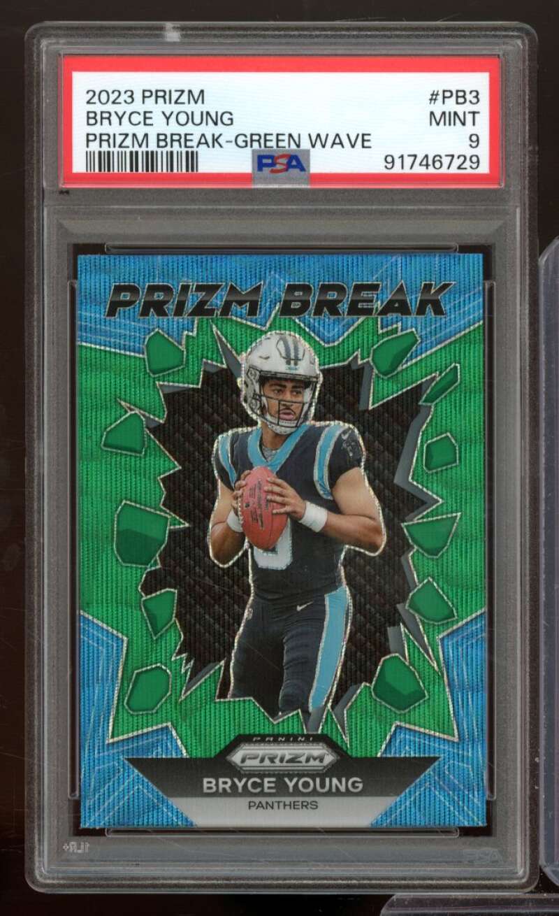 Bryce Young Rookie Card 2023 Prizm Prizm Break-Green Wave #Pb3 PSA 9 Image 1