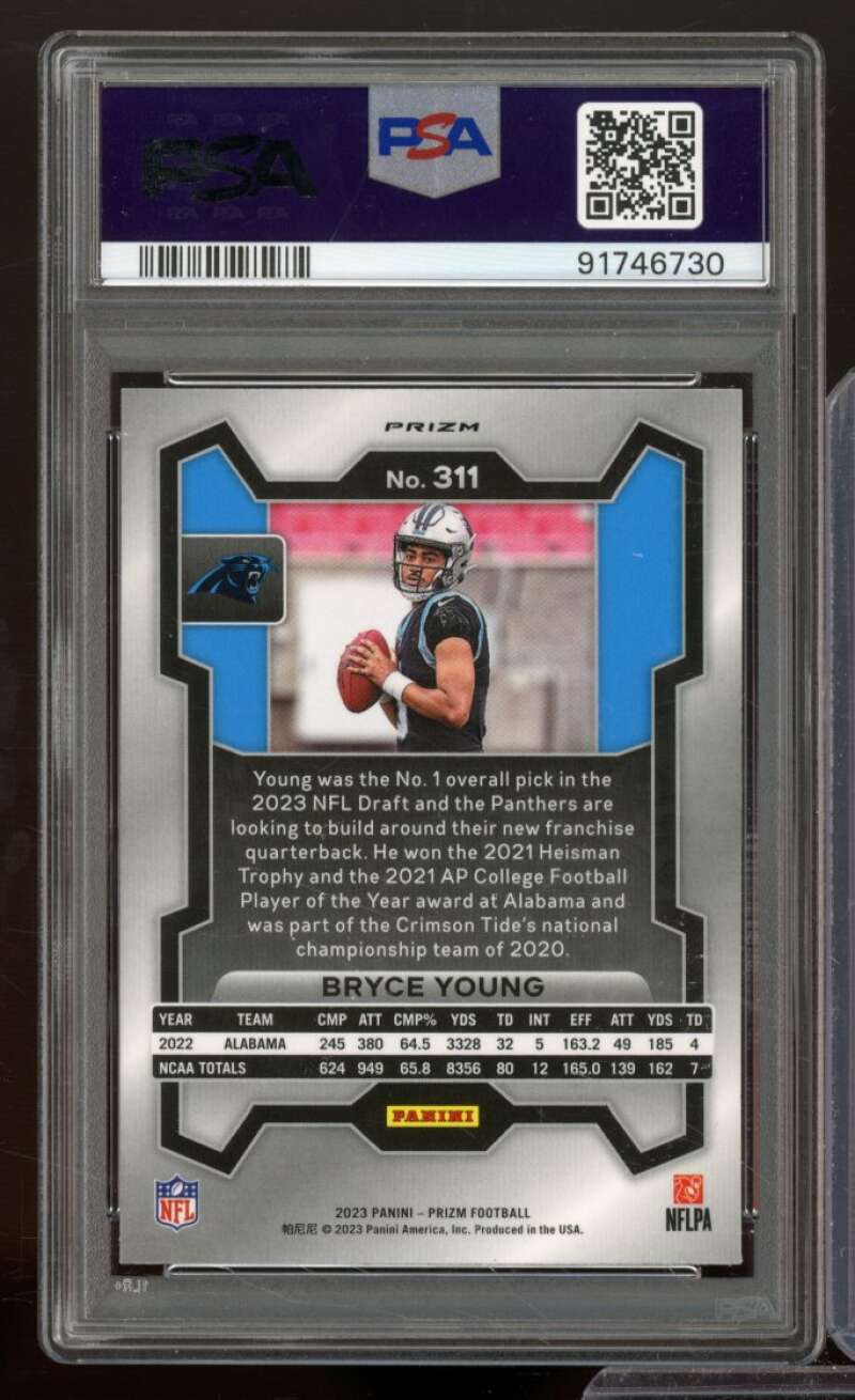 Bryce Young Rookie Card 2023 Prizm Silver #311 PSA 8 Image 2