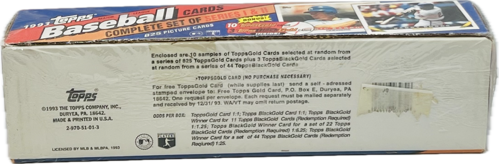 1993 Topps Baseball Factory Set ( with Derek Jeter RC) Image 3