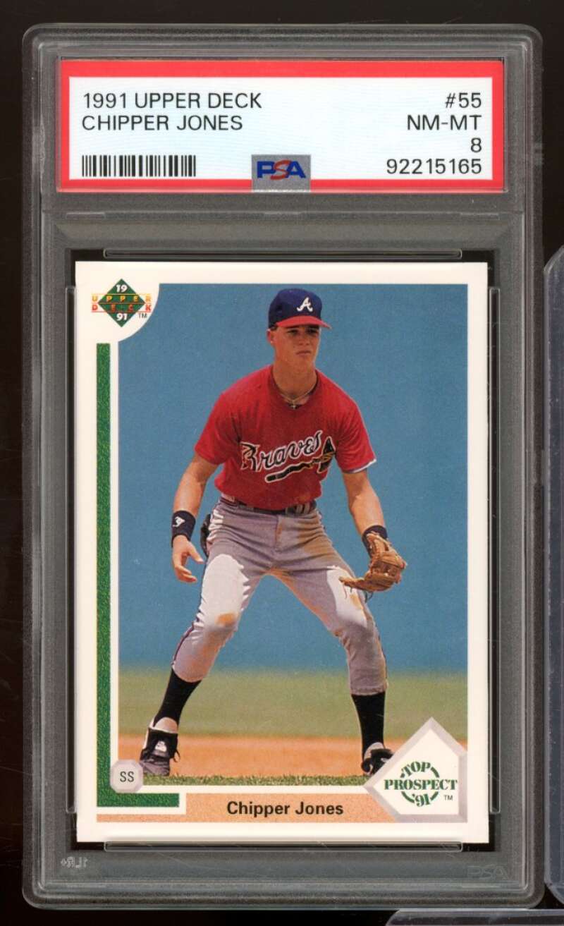 Chipper Jones Rookie Card 1991 Upper Deck #55 PSA 8 Image 1