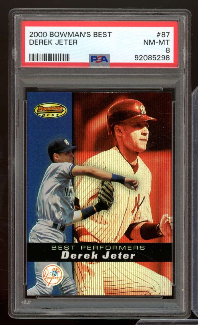 Derek Jeter Card 2000 Bowman's Best #87 PSA 8 Image 1