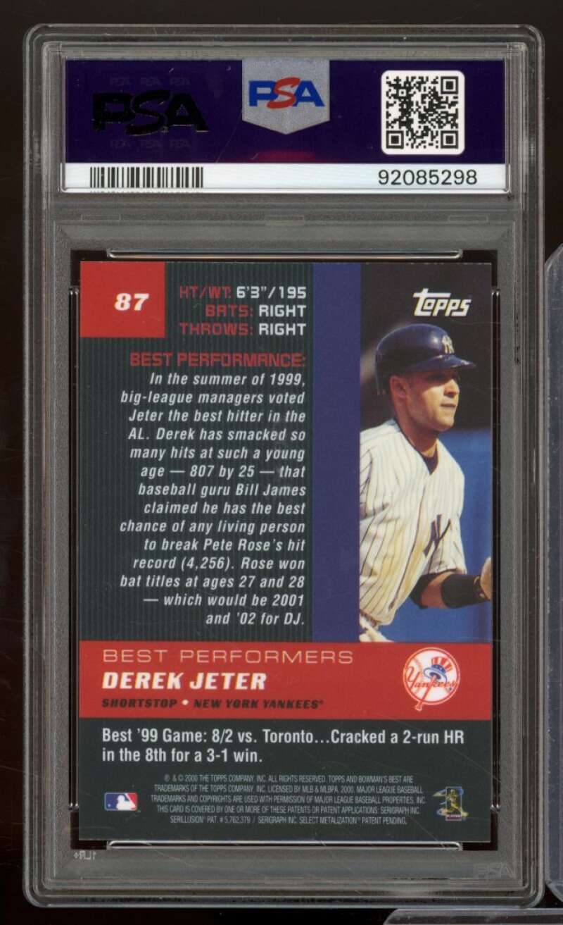 Derek Jeter Card 2000 Bowman's Best #87 PSA 8 Image 2