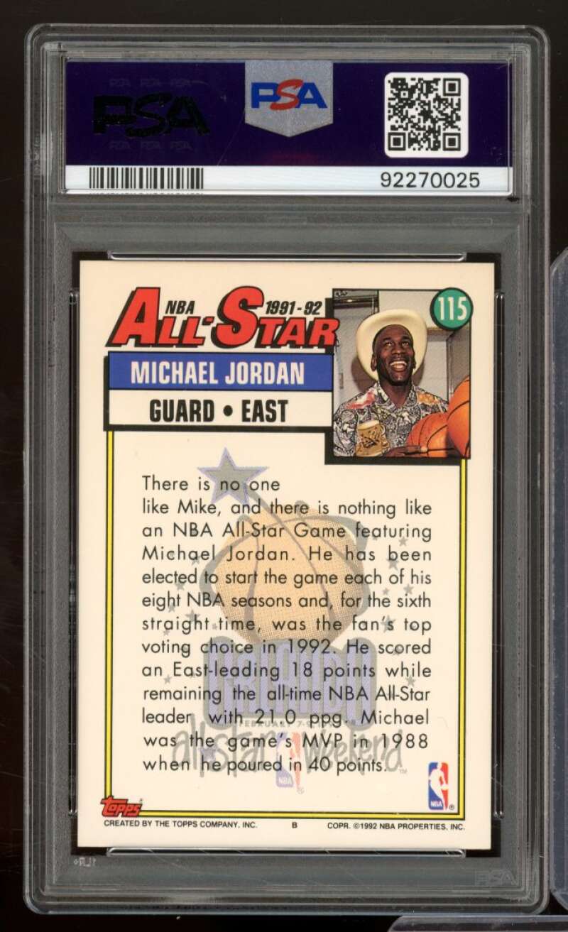 Michael Jordan Card 1992-93 Topps #115 PSA 10 Image 2