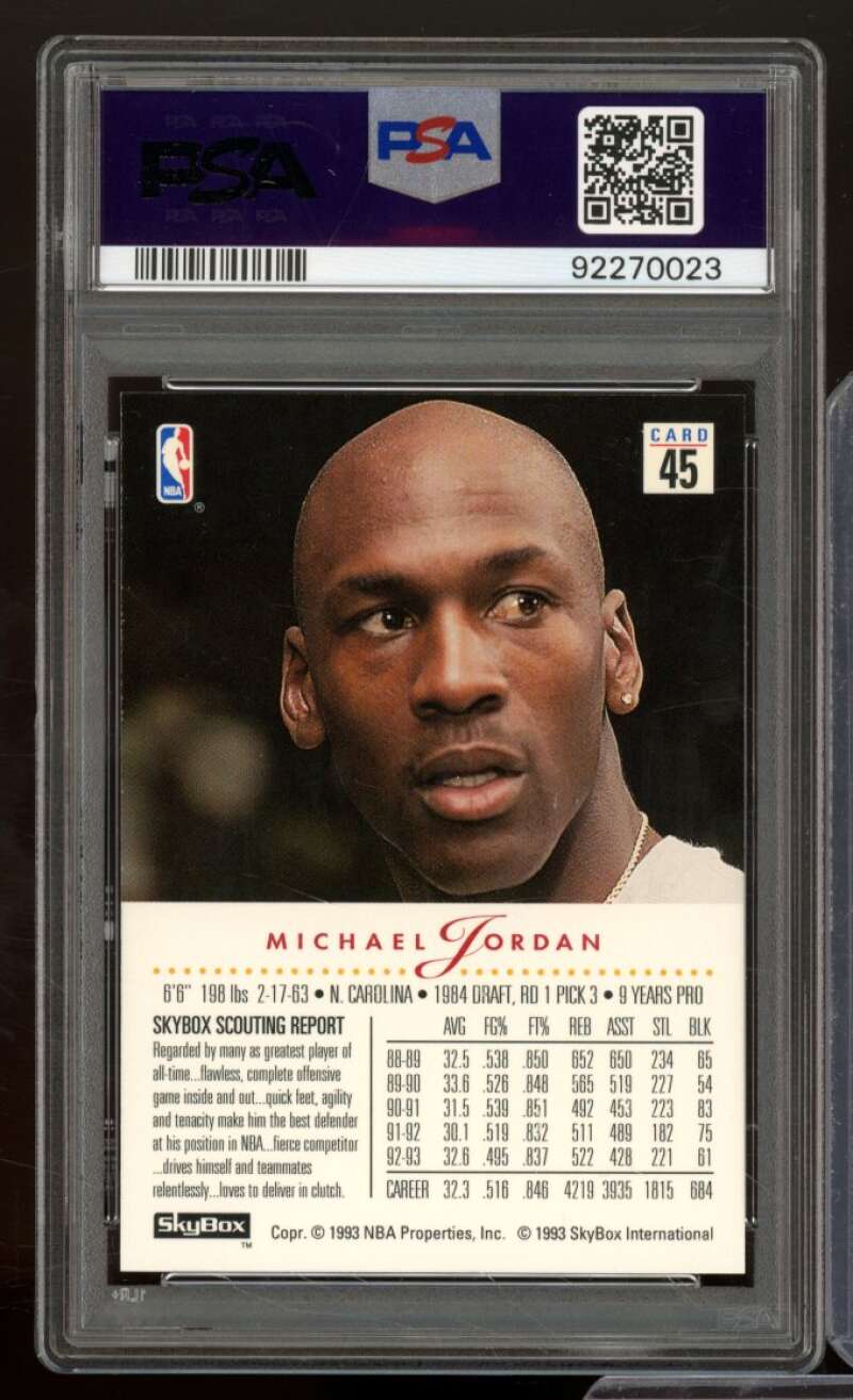 Michael Jordan Card 1993-94 SkyBox Premium #45 PSA 10 Image 2