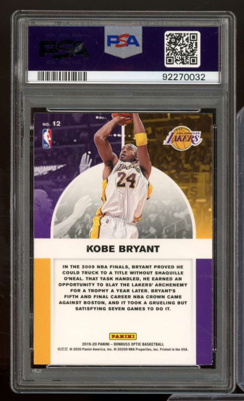 Kobe Bryant Card 2019-20 Panini Donruss Optic Winner Stays #12 PSA 9 Image 2