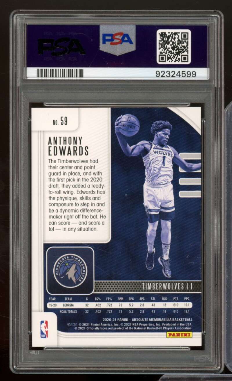 Anthony Edwards Rookie Card 2020-21 Absolute Memorabilia Dollar Tree #59 PSA 10 Image 2