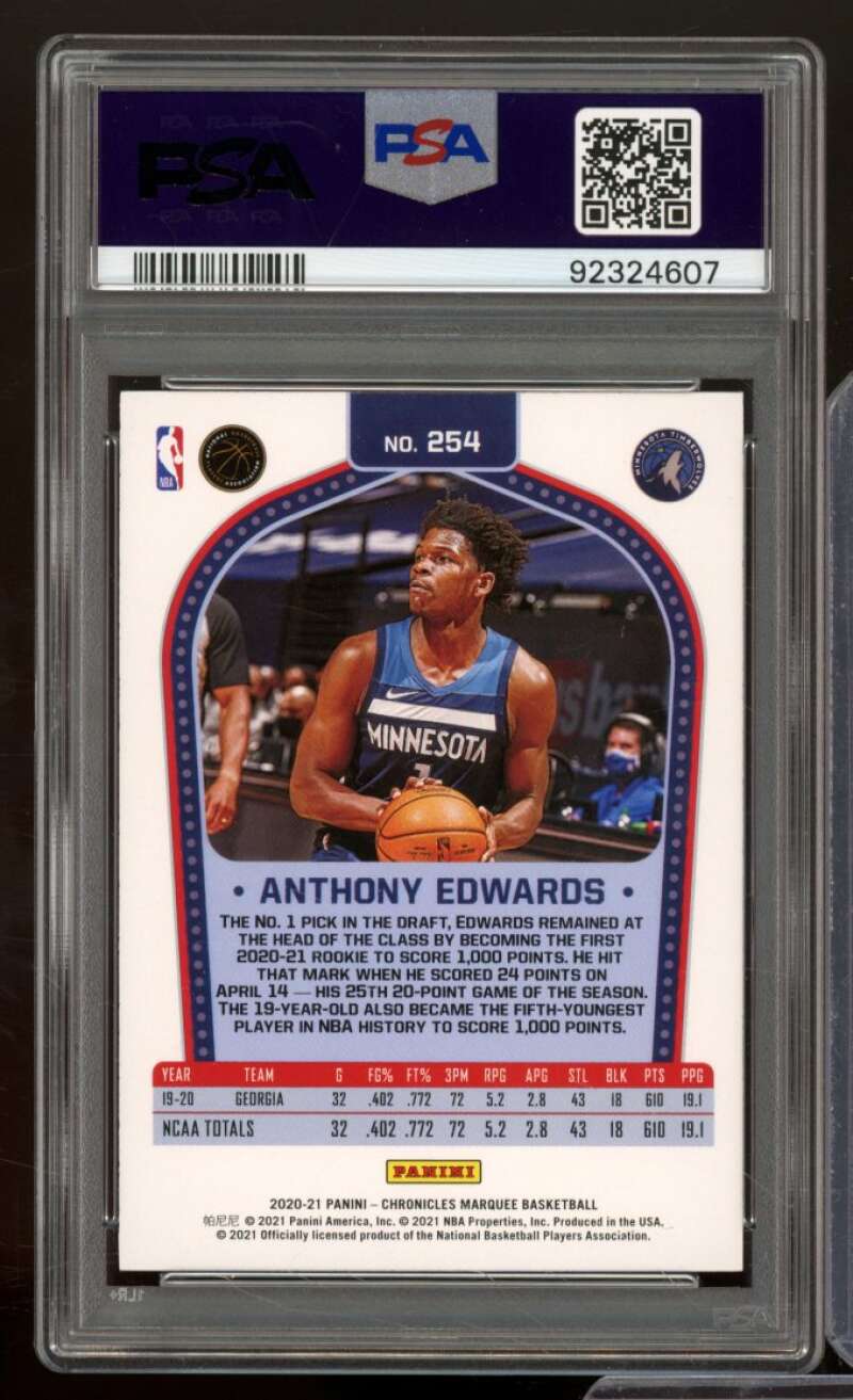 Anthony Edwards Rookie Card 2020-21 Chronicles Pink #254 PSA 9 Image 2