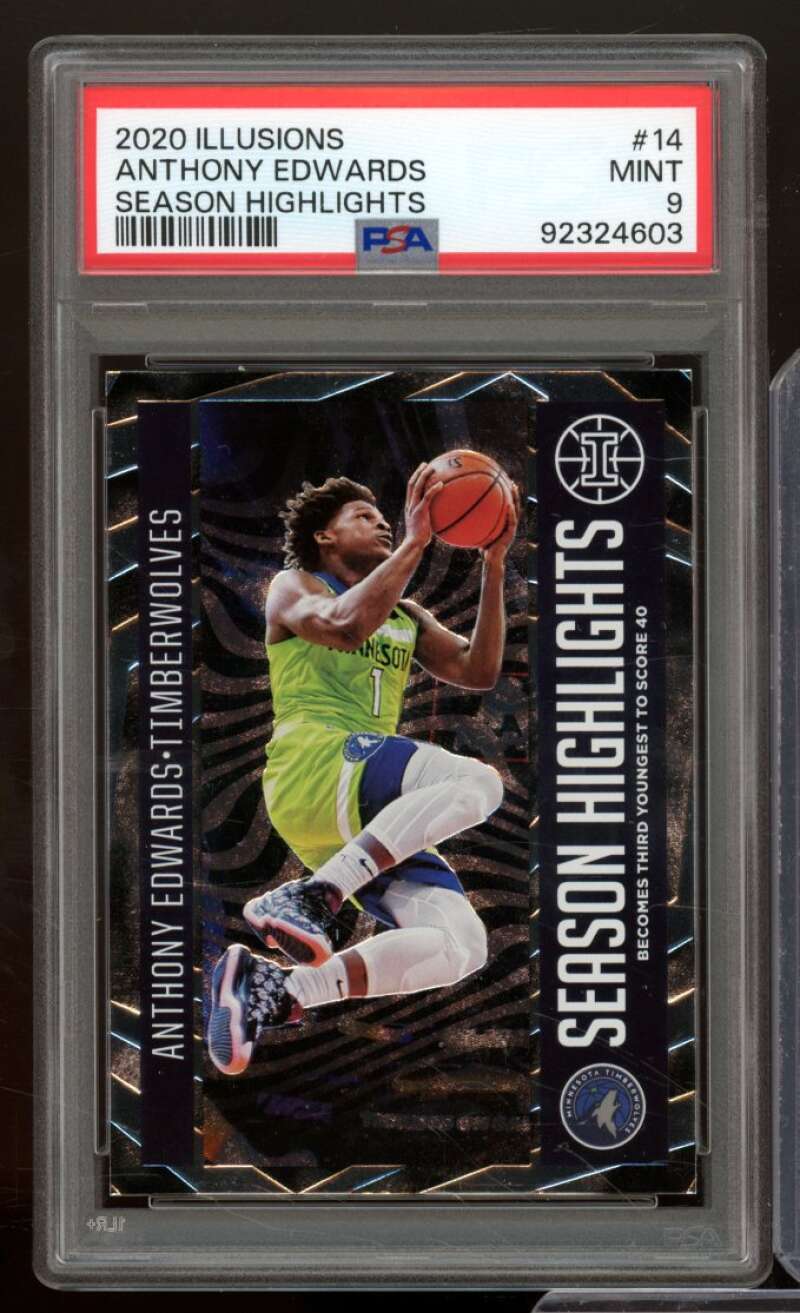 Anthony Edwards Card 2020-21 Illusions Season Highlights #14 PSA 9 Image 1