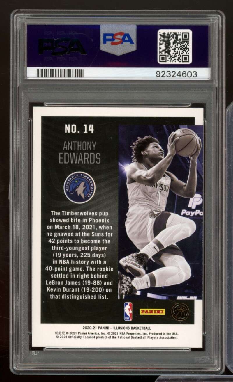 Anthony Edwards Card 2020-21 Illusions Season Highlights #14 PSA 9 Image 2