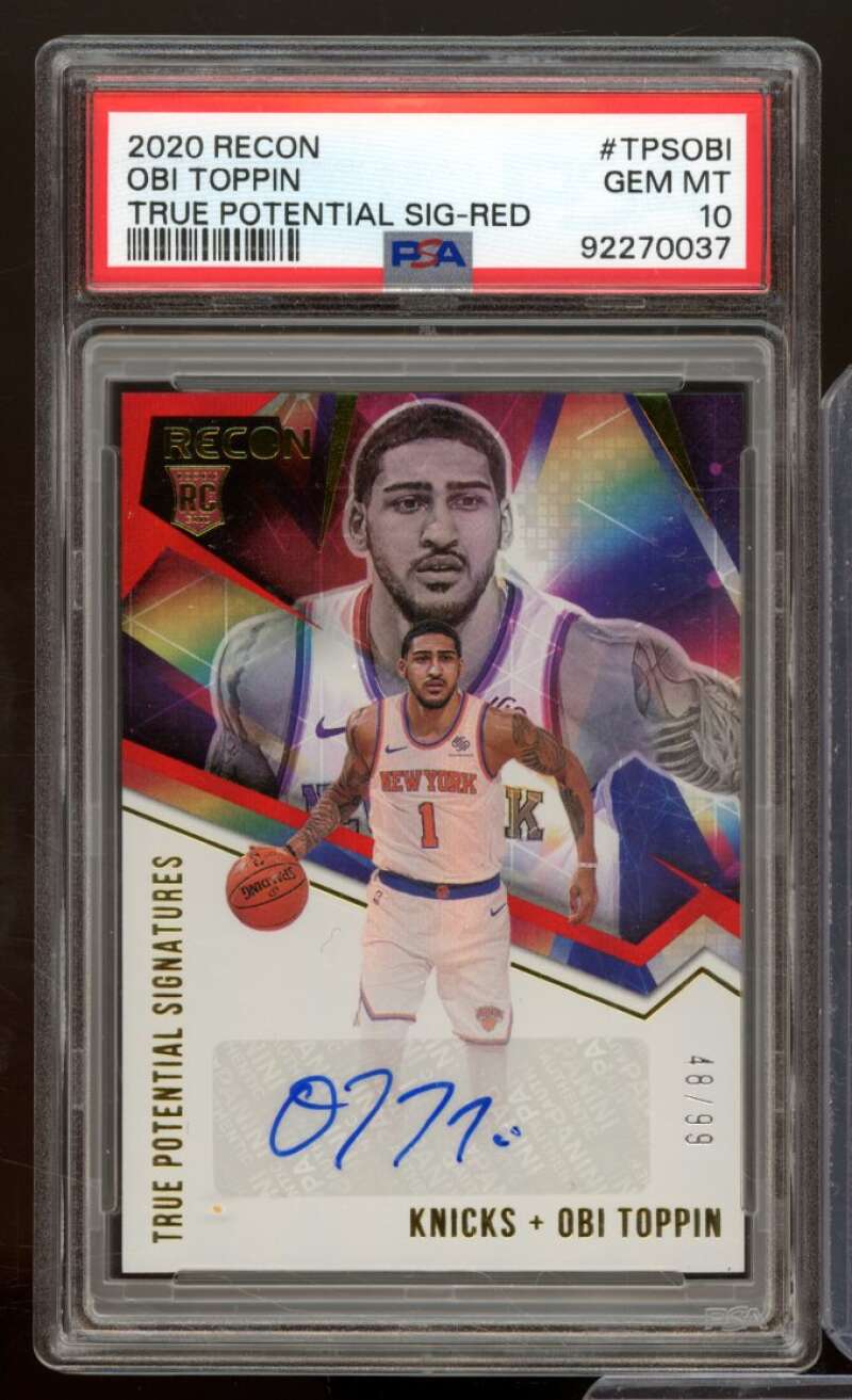 Obi Toppin Rookie 2020-21 Recon True Potential Signatures Red #Tpsobi PSA 10 Image 1