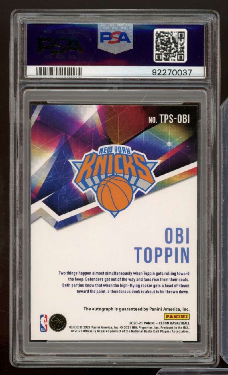 Obi Toppin Rookie 2020-21 Recon True Potential Signatures Red #Tpsobi PSA 10 Image 2