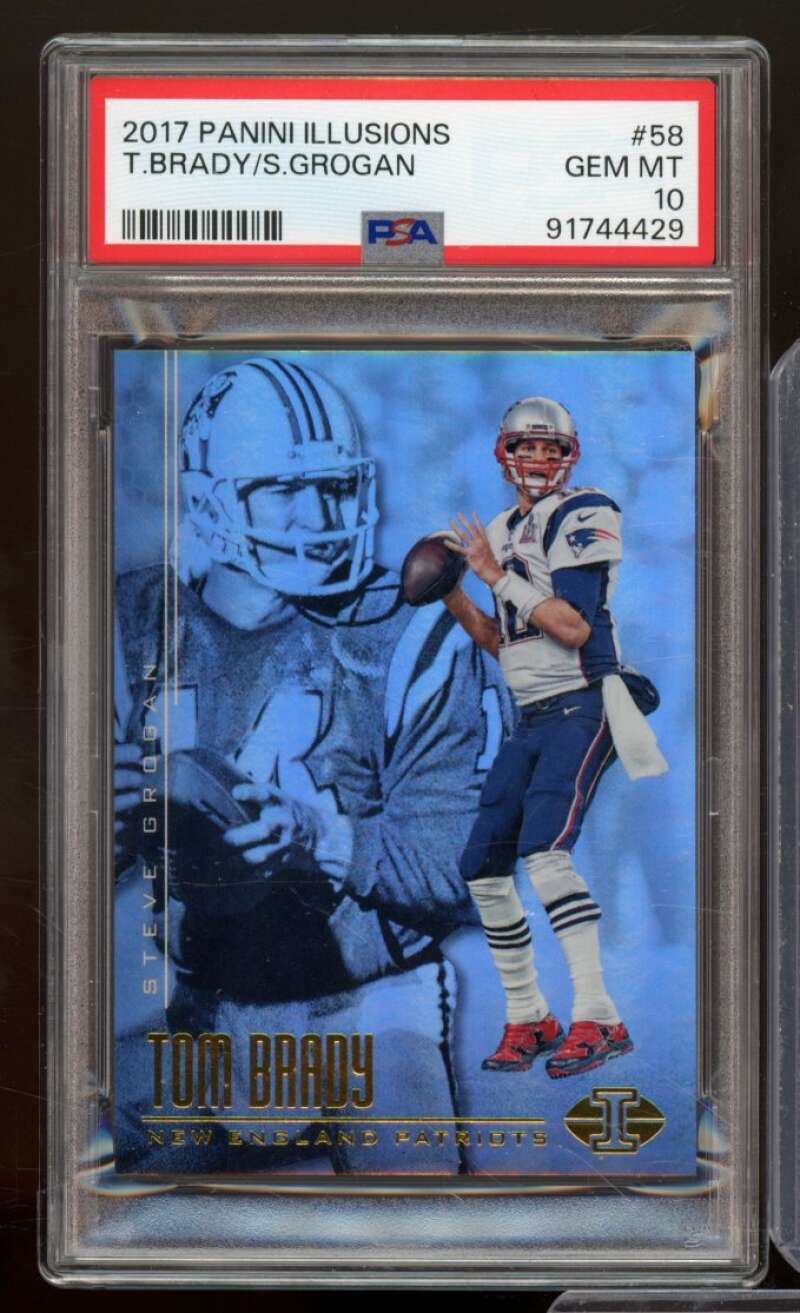 Tom Brady/Steve Grogan Card 2017 Panini Illusions #58 PSA 10 Image 1