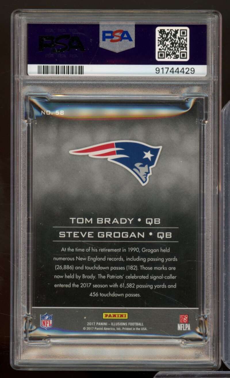 Tom Brady/Steve Grogan Card 2017 Panini Illusions #58 PSA 10 Image 2