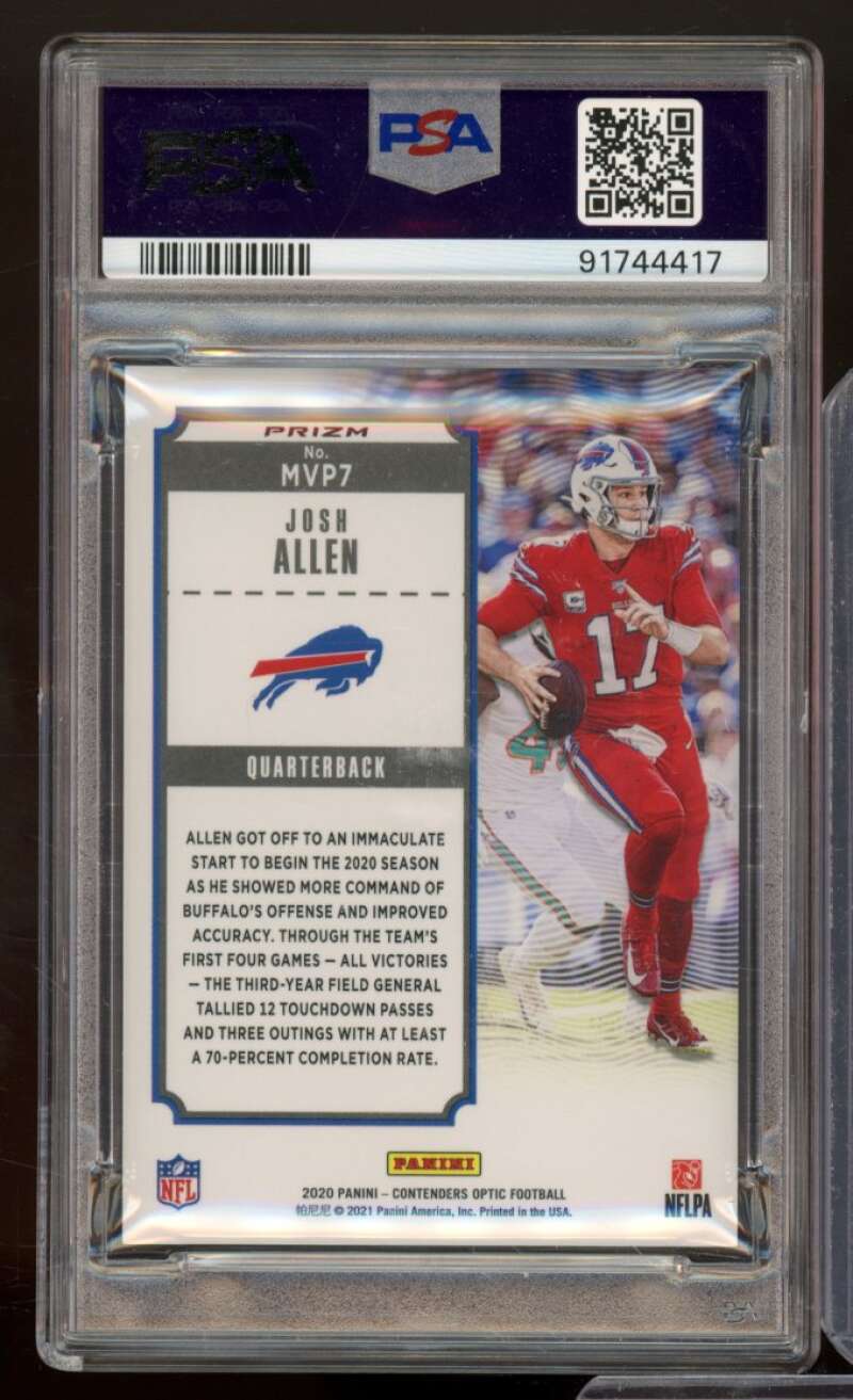 Josh Allen Card 2020 Panini Contenders Optic MVP Contenders #MVP7 PSA 10 Image 2