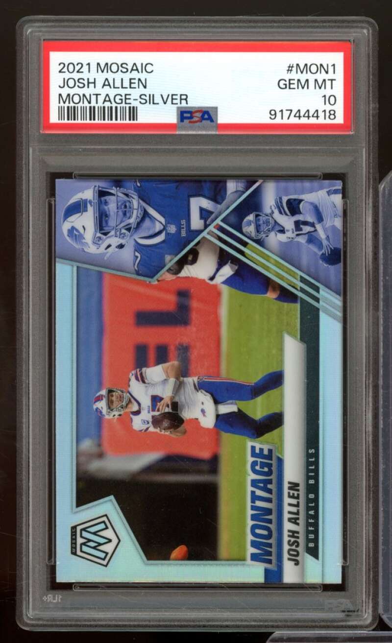 Josh Allen Card 2021 Mosaic Montage-Silver (pop 2) #Mon1 PSA 10 Image 1